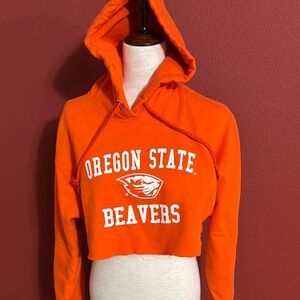 Oregon State Beavers Women's Orange Cropped Hoodie